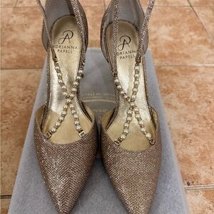 Adrianna Papell Glittering Gold Heels